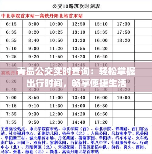 青島公交實時查詢：輕松掌握出行時間，暢享便捷生活