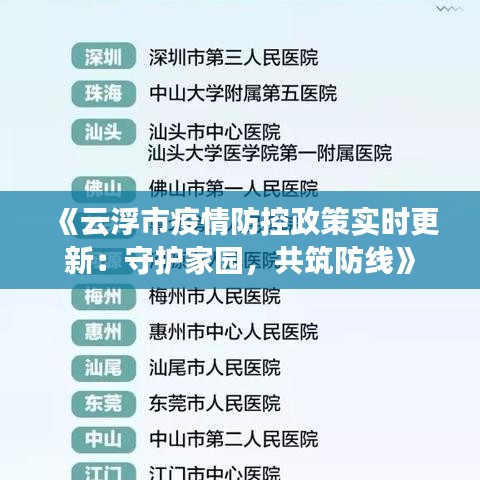 《云浮市疫情防控政策實(shí)時(shí)更新：守護(hù)家園，共筑防線》