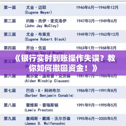 《銀行實(shí)時到賬操作失誤？教你如何撤回資金！》