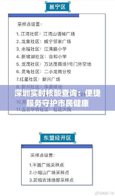 深圳實時核酸查詢：便捷服務(wù)守護市民健康