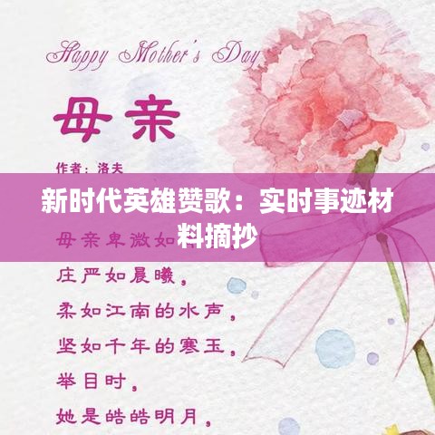 新時(shí)代英雄贊歌：實(shí)時(shí)事跡材料摘抄