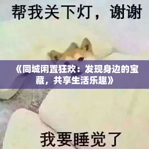 《同城閑置狂歡：發(fā)現(xiàn)身邊的寶藏，共享生活樂趣》