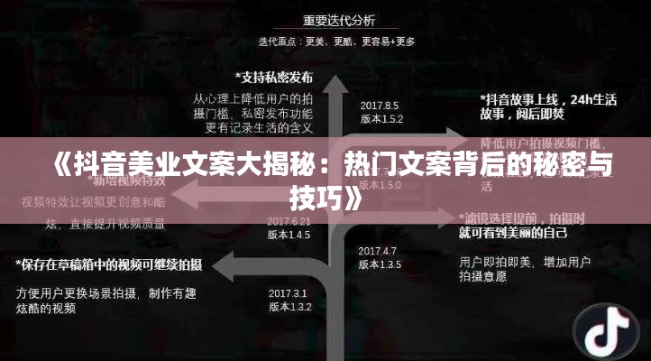 《抖音美業(yè)文案大揭秘：熱門文案背后的秘密與技巧》