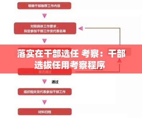 落實在干部選任 考察：干部選拔任用考察程序 