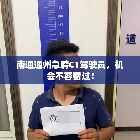 南通通州急聘C1駕駛員，機會不容錯過！