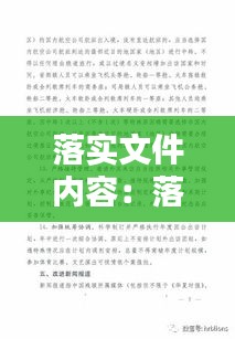 落實文件內(nèi)容：落實文件精神要求 