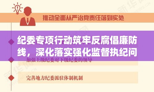 紀(jì)委專(zhuān)項(xiàng)行動(dòng)筑牢反腐倡廉防線(xiàn)，深化落實(shí)強(qiáng)化監(jiān)督執(zhí)紀(jì)問(wèn)責(zé)