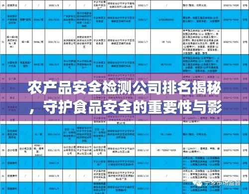 農(nóng)產(chǎn)品安全檢測公司排名揭秘，守護食品安全的重要性與影響力