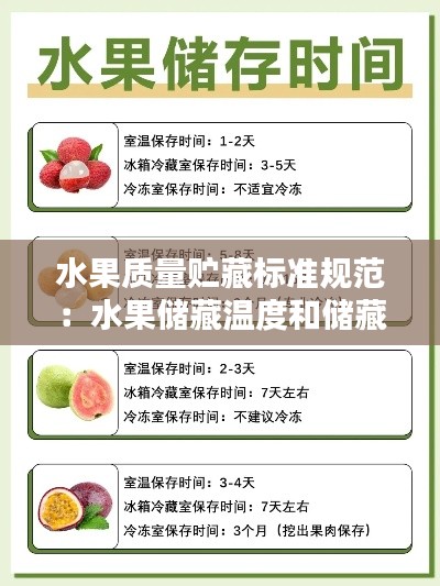 水果質(zhì)量貯藏標(biāo)準(zhǔn)規(guī)范：水果儲藏溫度和儲藏時間 