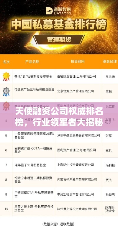 天使融資公司權(quán)威排名榜，行業(yè)領(lǐng)軍者大揭秘！