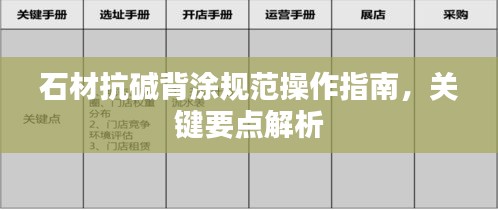 石材抗堿背涂規(guī)范操作指南，關(guān)鍵要點(diǎn)解析