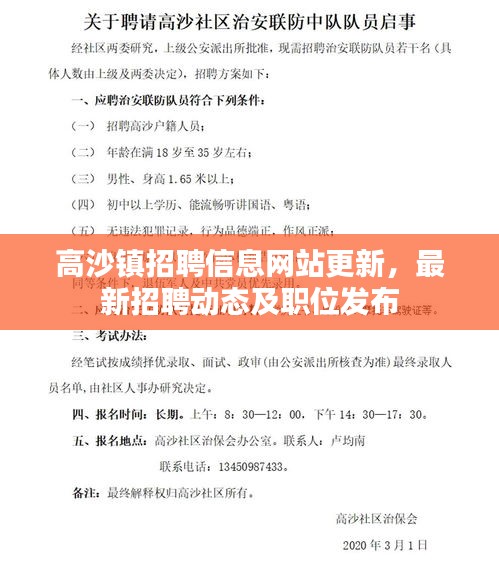 高沙鎮(zhèn)招聘信息網(wǎng)站更新，最新招聘動(dòng)態(tài)及職位發(fā)布