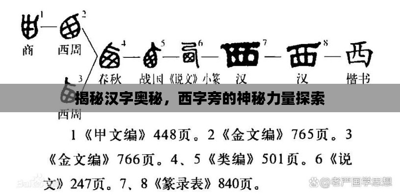 揭秘漢字奧秘，西字旁的神秘力量探索