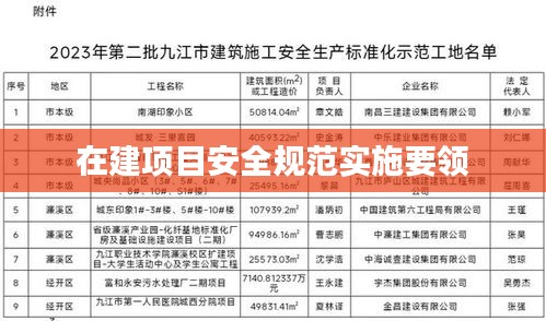 在建項目安全規(guī)范實施要領