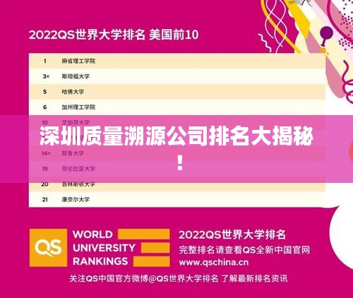 深圳質(zhì)量溯源公司排名大揭秘！