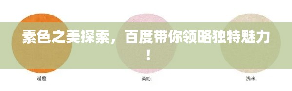 素色之美探索，百度帶你領(lǐng)略獨特魅力！