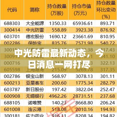 中光防雷最新動態(tài)，今日消息一網(wǎng)打盡