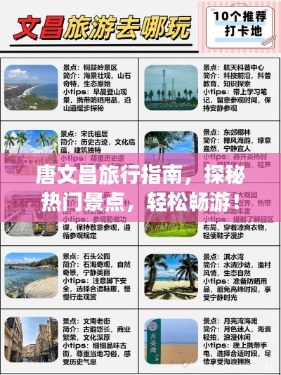 唐文昌旅行指南，探秘熱門景點，輕松暢游！