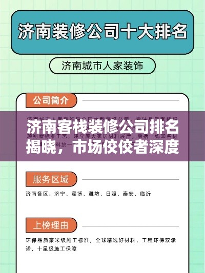 濟南客棧裝修公司排名揭曉，市場佼佼者深度解讀