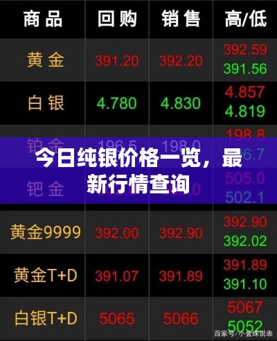 今日純銀價格一覽，最新行情查詢