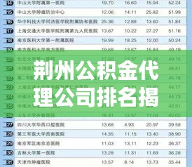 荊州公積金代理公司排名揭秘，權(quán)威榜單及影響力分析