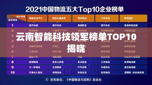 云南智能科技領(lǐng)軍榜單TOP10揭曉